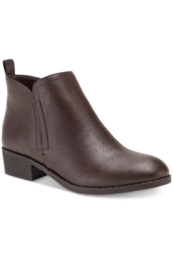Sun + Stone Womens Cadee Faux Leather Zipper Ankle Boots