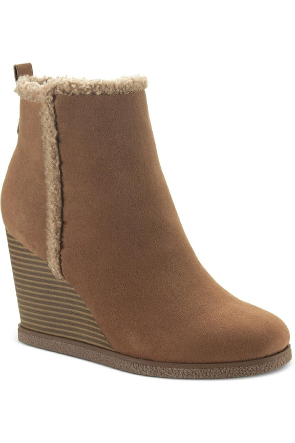 Womens Camillia F Faux Suede Ankle Wedge Boots