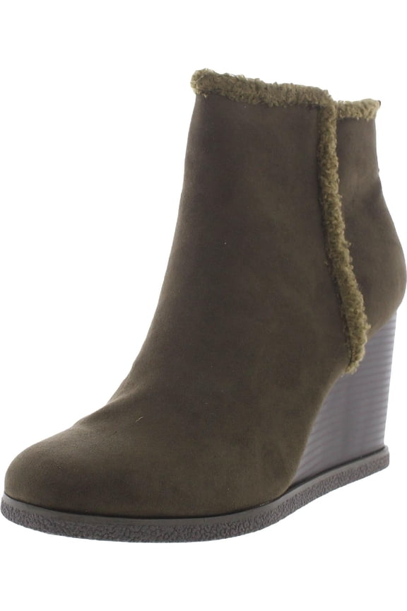 Womens Camillia F Faux Suede Ankle Wedge Boots