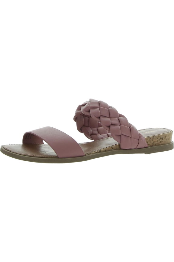 Womens Easten Embossed Faux Leather Slide Sandals
