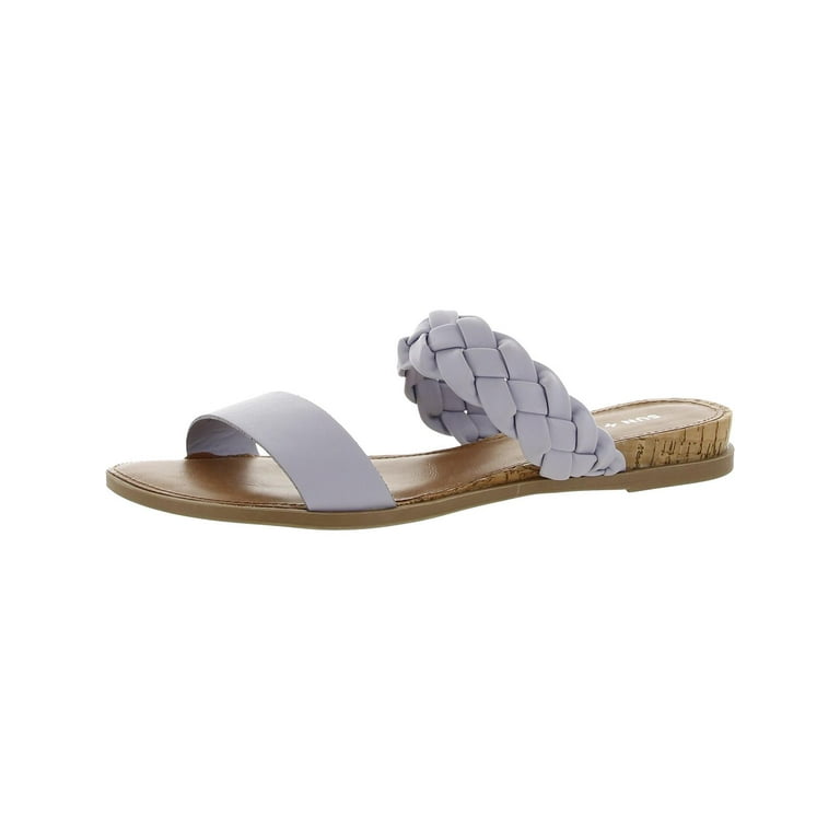 Sun Stone Womens Easten Faux Leather Slip On Slide Sandals Walmart