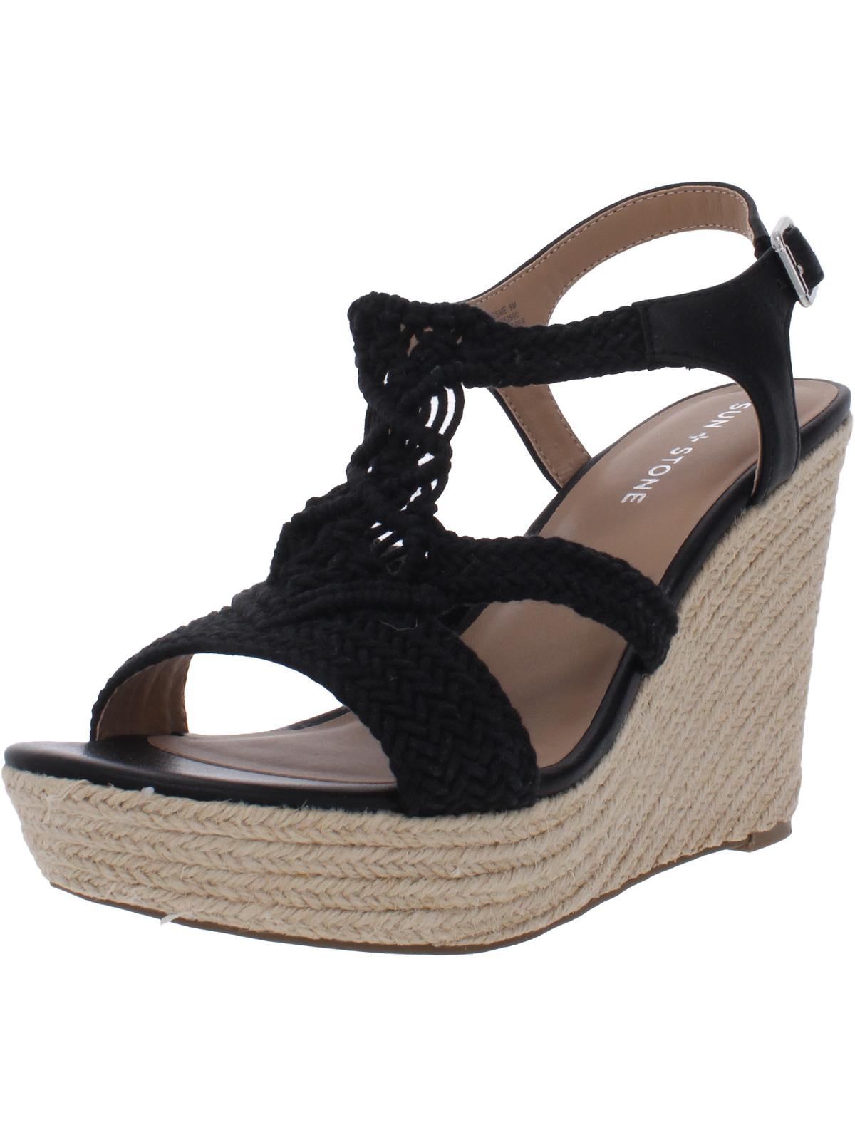 Sun + Stone Womens Esme Ankle Strap Heels Wedge Sandals