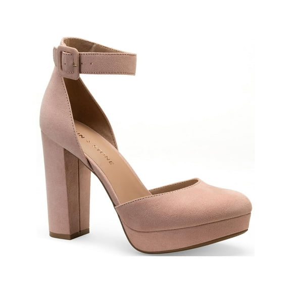 Sun + Stone Womens Estrella Microsuede Ankle Strap Pumps