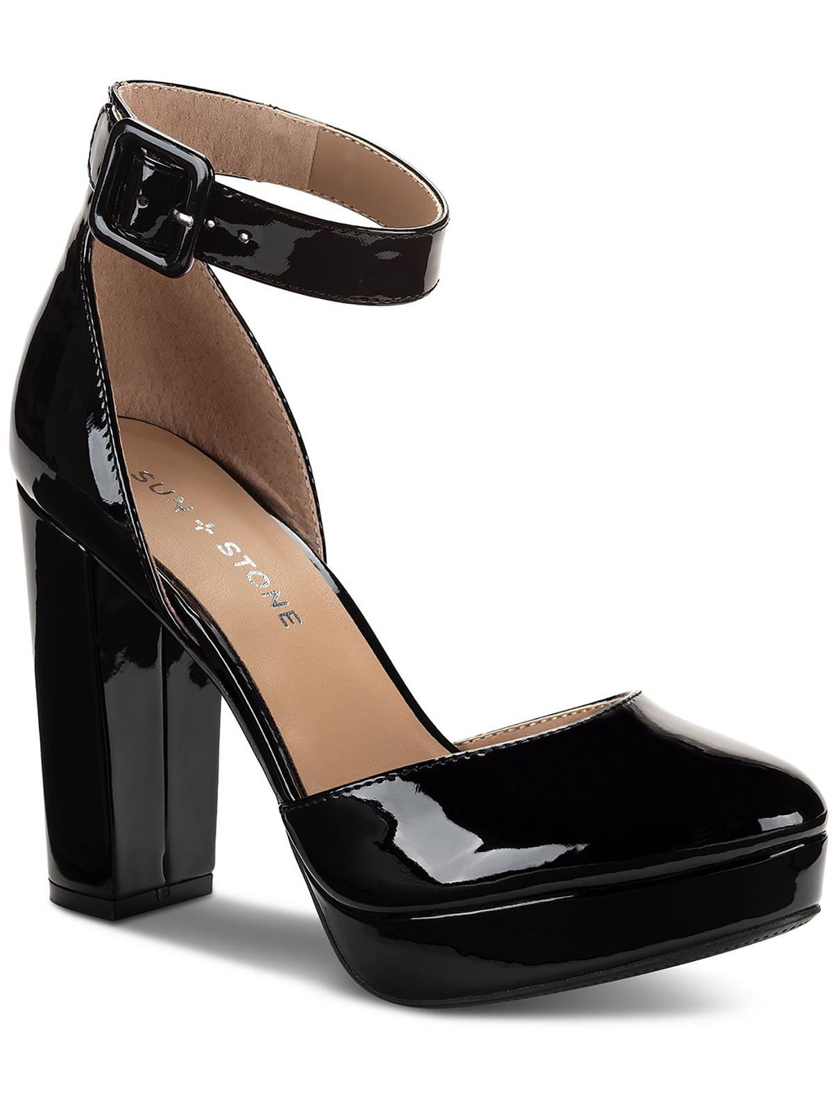 Sun + Stone Womens Estrella Patent Ankle Strap Pumps - Walmart.com