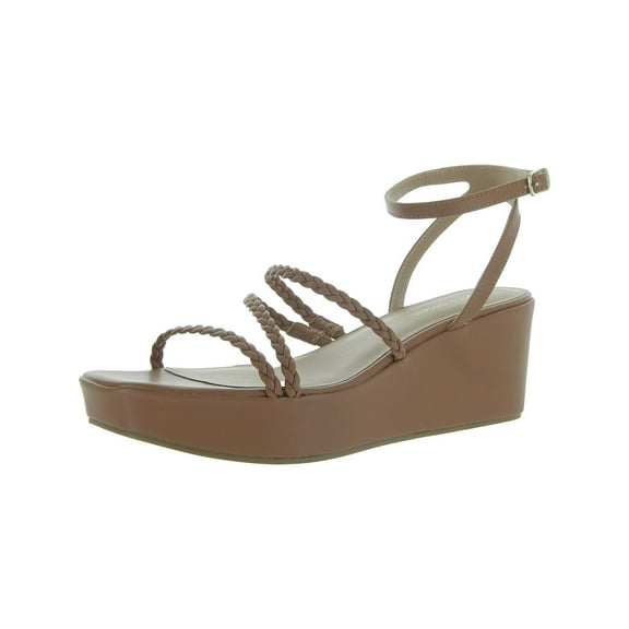 Sun   Stone Womens Faux Leather Braided Ankle Strap