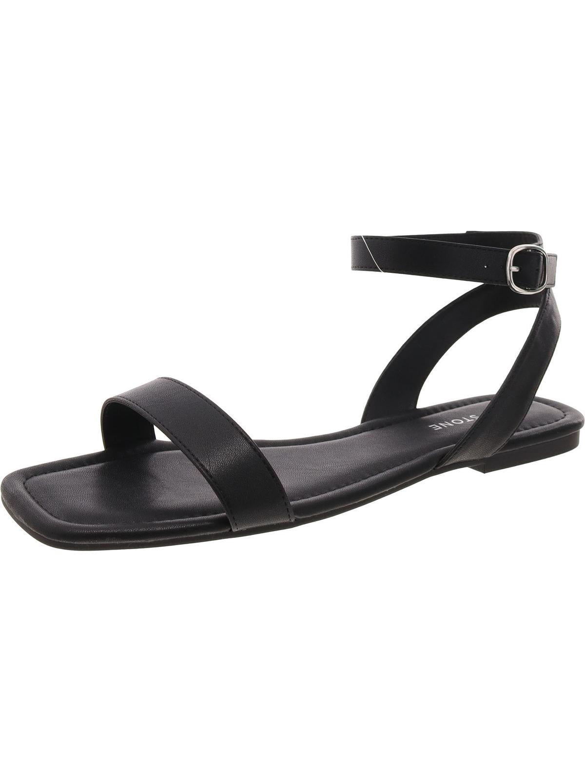 Embroidered flat slingback sandals