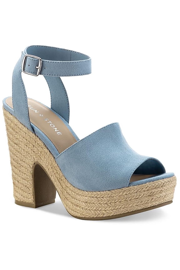Womens Fey Buckle Block Heel Platform Sandals