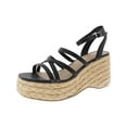 thumbnail image 1 of Sun + Stone Womens Finnickk Faux Leather Strappy Wedge Sandals, 1 of 1