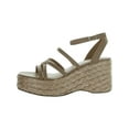 thumbnail image 1 of Sun + Stone Womens Finnickk Faux Leather Strappy Wedge Sandals, 1 of 1