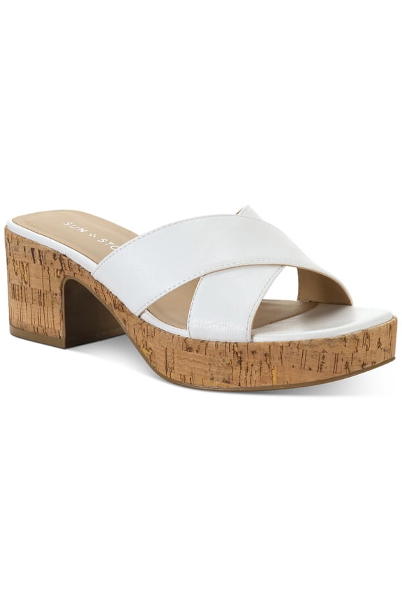 Womens Giigi Faux Leather Slide Block Heels