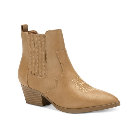 Sun + Stone Womens Grangerr Faux Leather Zipper Booties