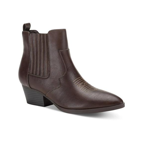 Sun + Stone Womens Grangerr Faux Leather Zipper Booties
