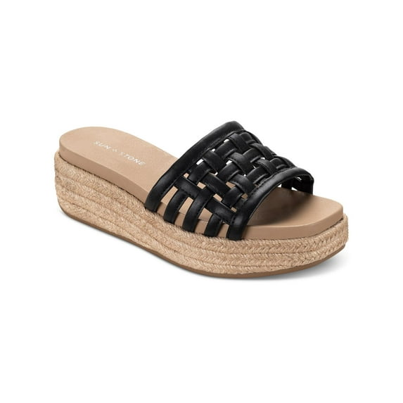 Sun + Stone Womens JORDANAA Square Toe Platform Espadrilles