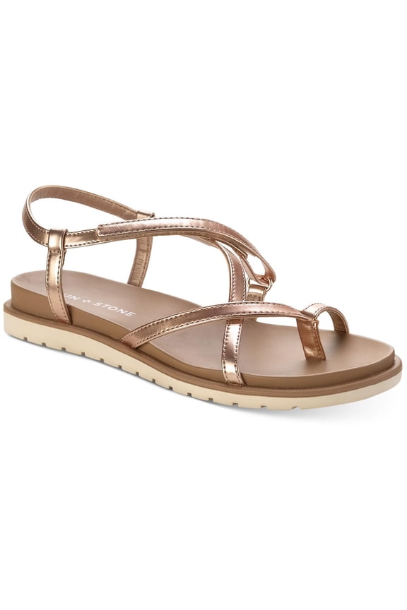 Womens Juune Faux Leather Toe-Post Slingback Sandals