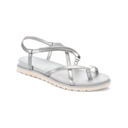 Sun + Stone Womens Juune Strappy Faux Leather Slingback Sandals