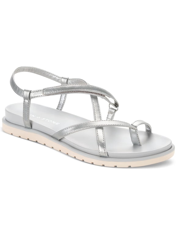 Womens Juune Strappy Faux Leather Slingback Sandals