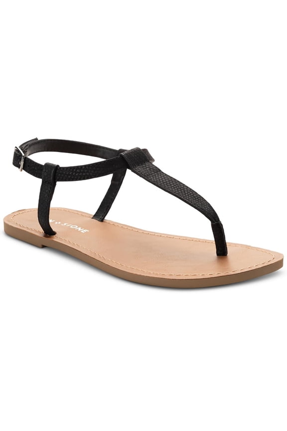 Womens Krisleyy Embossed Slingback T-Strap Sandals