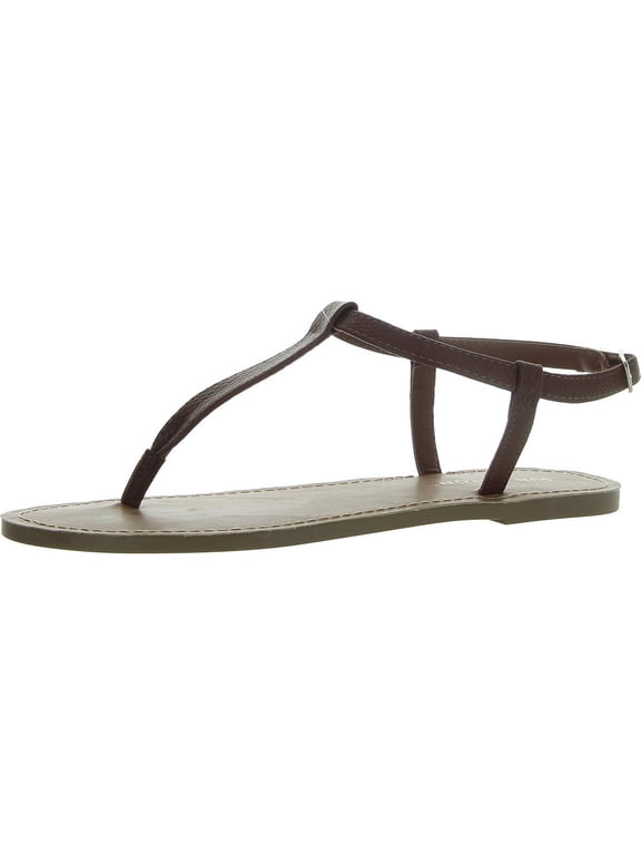 Womens Krisleyy Embossed Slingback T-Strap Sandals
