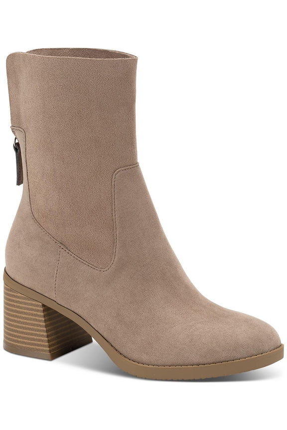 Womens Lyraa Block Heel Laceless Ankle Boots