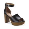thumbnail image 1 of Sun + Stone Womens Maisiee  Faux Leather Open Toe Heels, 1 of 5