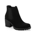 thumbnail image 1 of SUN STONE Womens Black Goring Cushioned Morghan Round Toe Block Heel Zip-Up Heeled Boots 11 M, 1 of 3