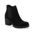 thumbnail image 1 of SUN STONE Womens Black Goring Cushioned Morghan Round Toe Block Heel Zip-Up Heeled Boots 10 M, 1 of 4