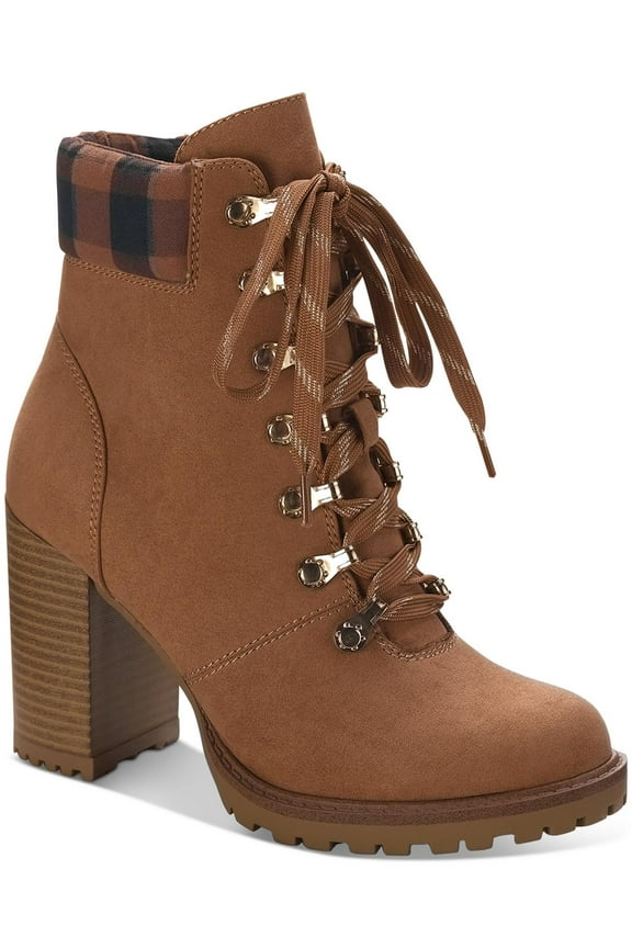 Womens Octavia Faux Leather Ankle Combat & Lace-up Boots