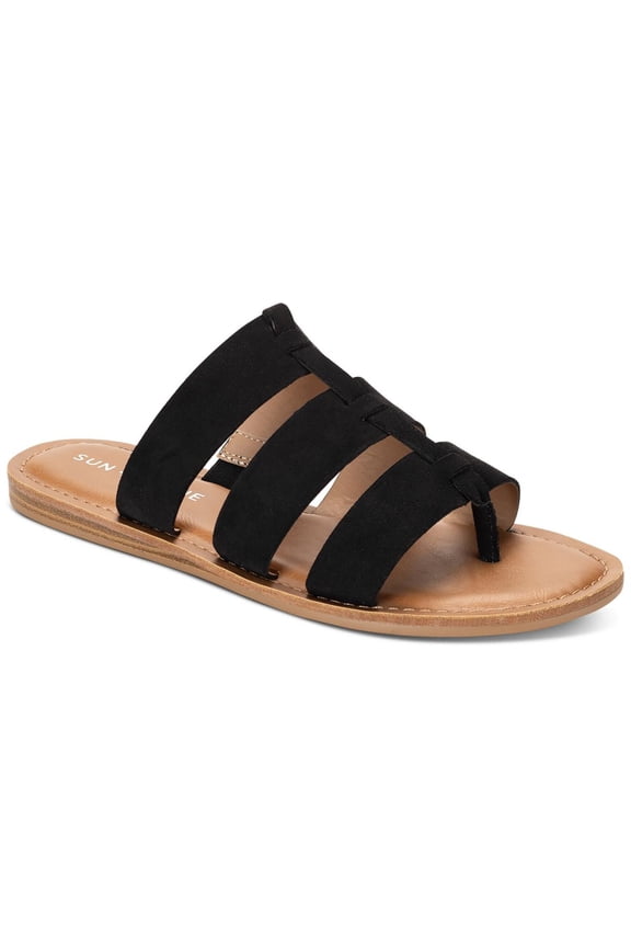 Womens Oliaa Faux Suede Toe-Post Slide Sandals