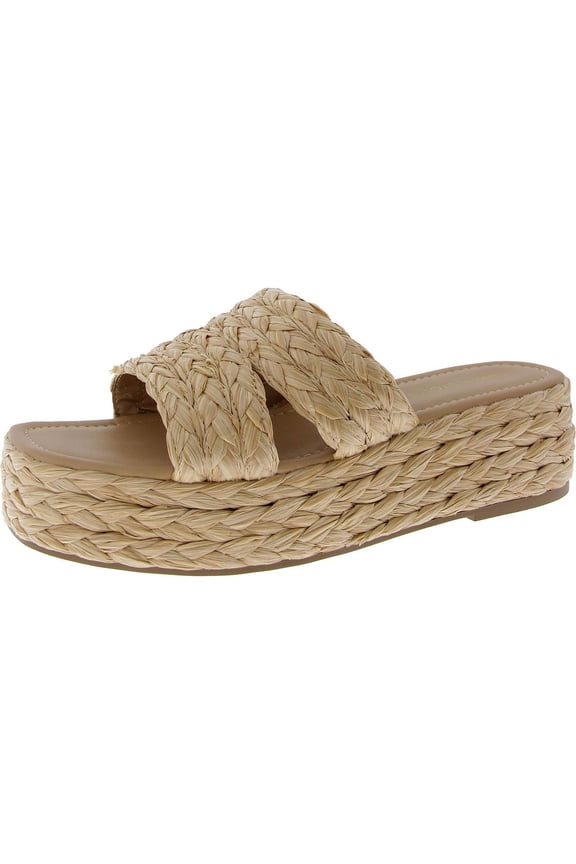 Womens Olinkaa Woven Open Toe Flatform Sandals