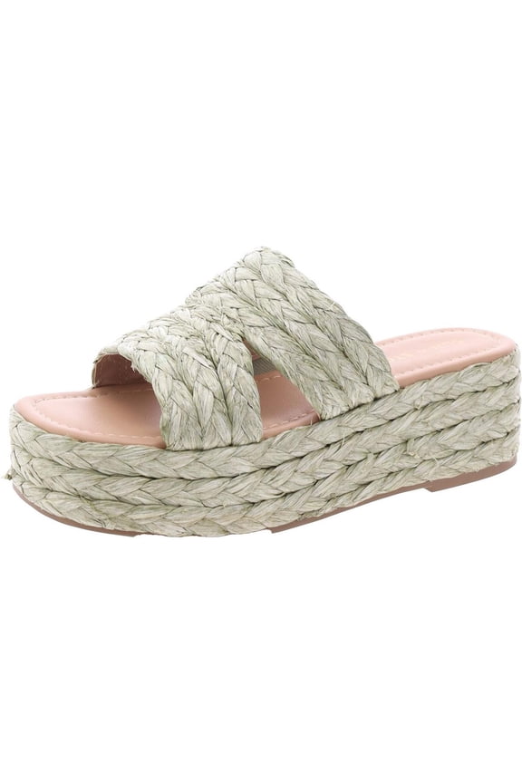 Womens Olinkaa Woven Open Toe Flatform Sandals