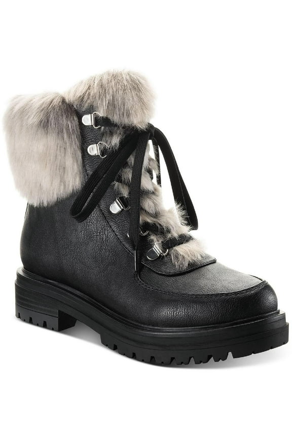 Womens Orlaa Faux Leather Cold Weather Combat & Lace-up Boots