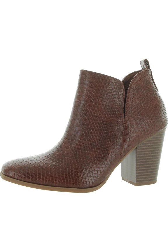 Womens Polly Faux Leather Padded Insole Ankle Boots