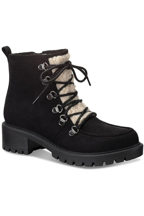 Womens Quiinnf Faux Suede Fur Lined Shearling Boots