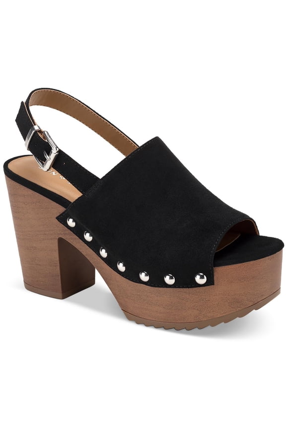 Womens Rayaell Faux Suede Studded Platform Sandals