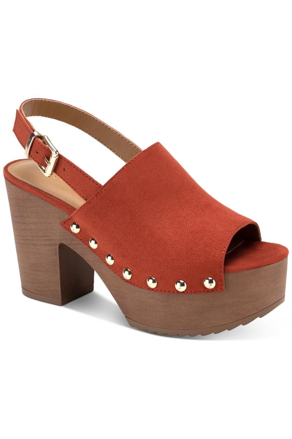 Womens Rayaell Faux Suede Studded Platform Sandals