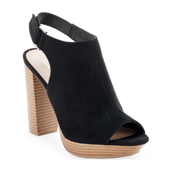 Sun + Stone Womens Rebeccaa Microsuede Sling Back Heels