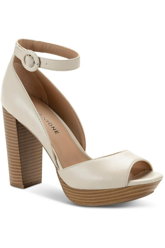 Womens Reeta Faux Leather Stacked Platform Sandals