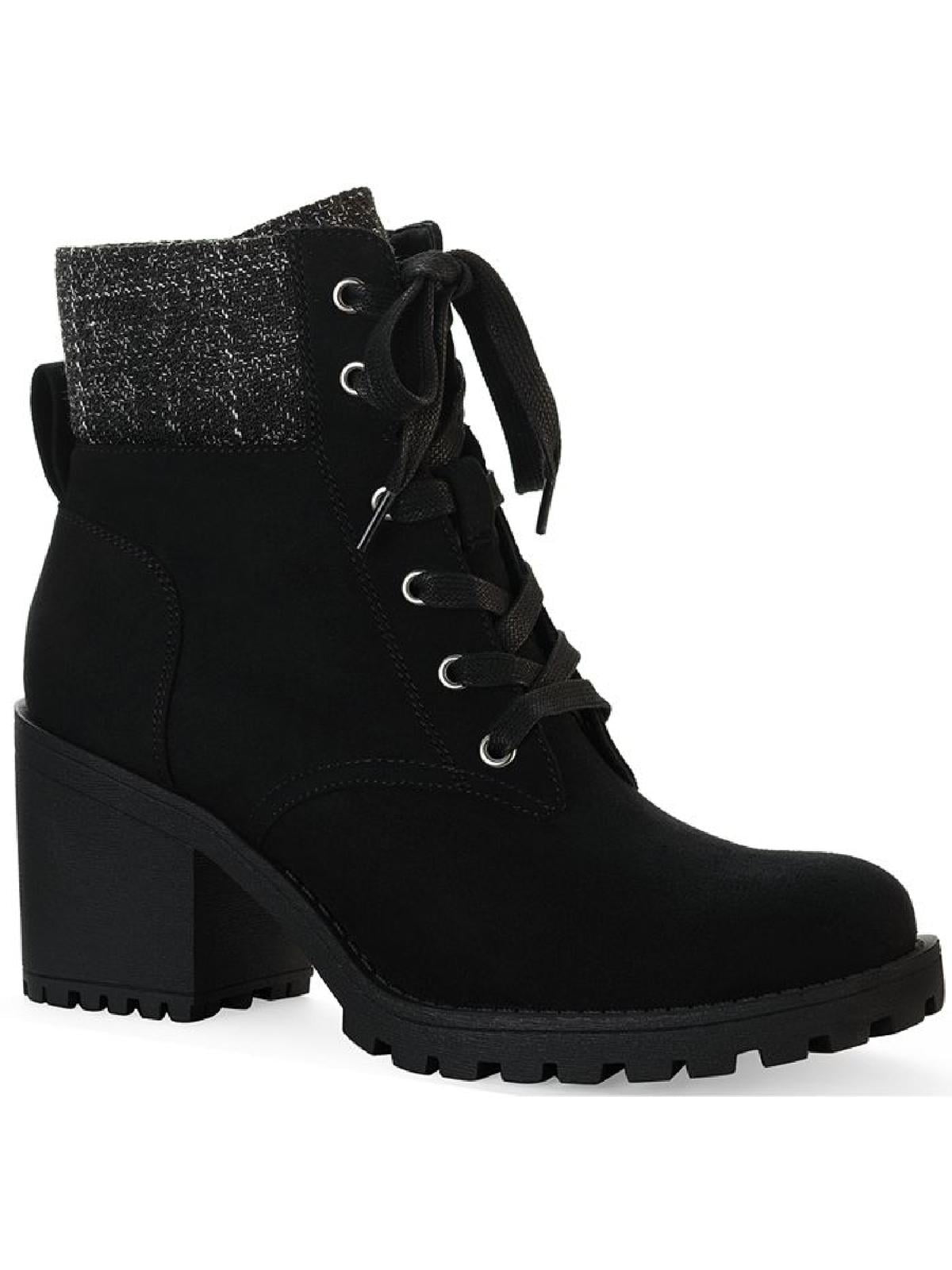 Sun + Stone Womens Romina Zipper Ankle Combat & Lace-up Boots