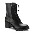 thumbnail image 1 of Sun + Stone Womens Sheilaa Faux Leather Block Heel Combat & Lace-Up Boots, 1 of 5