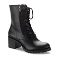 thumbnail image 1 of Sun + Stone Womens Sheilaa Faux Leather Combat & Lace-Up Boots, 1 of 3