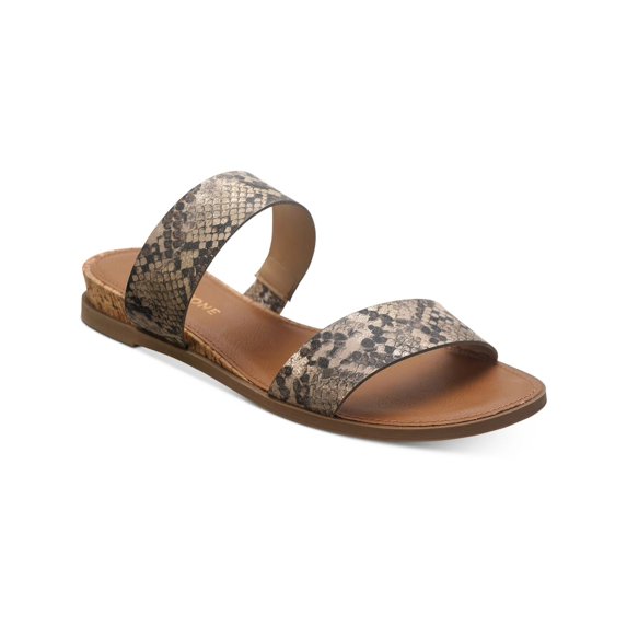 Sun + Stone Womens Snake Print Open Toe Slide Sandals