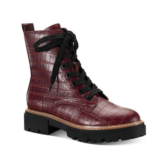 Sun + Stone Womens Tiiaa Faux Leather Platform Combat & Lace-up Boots