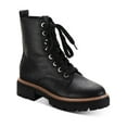 thumbnail image 1 of Sun + Stone Womens Tiiaa Faux Leather Platform Combat & Lace-up Boots, 1 of 3