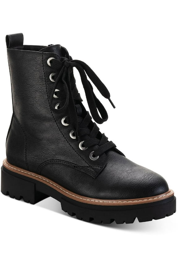 Womens Tiiaa Faux Leather Platform Combat & Lace-up Boots