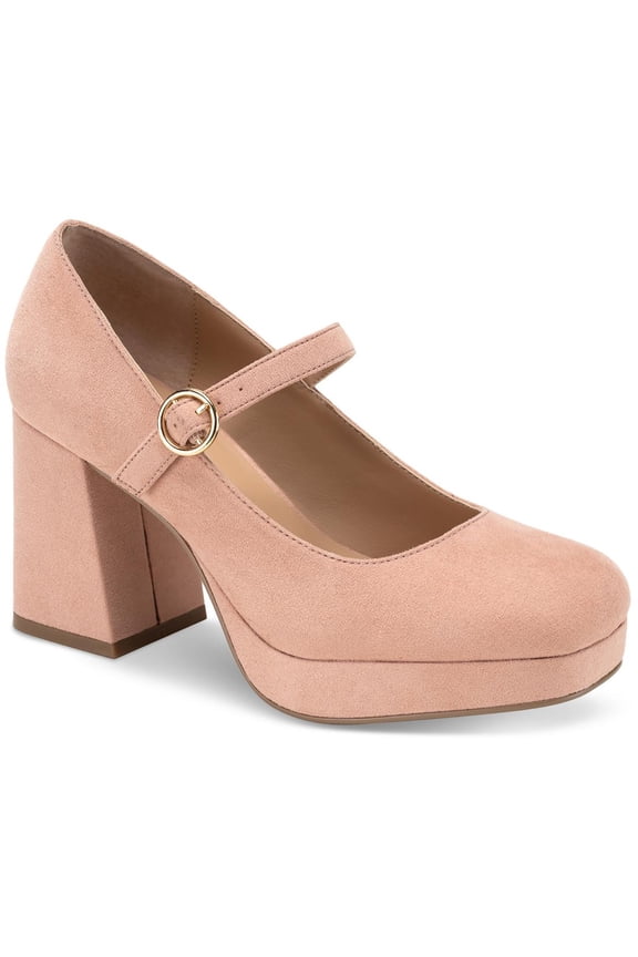 Womens Vaneciaa Faux Suede Slip On Mary Jane Heels