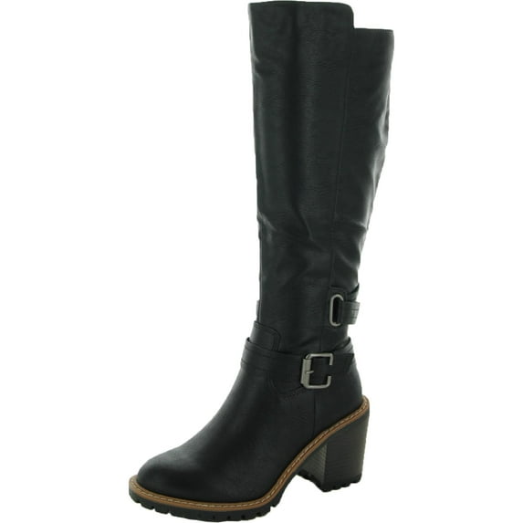 Sun + Stone Womens Viviaan Zip up Buckle Knee-High Boots