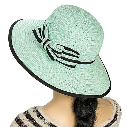 Fame Boho Summer Straw Fedora Hat – Lightweight Wide Brim Beach & City Style