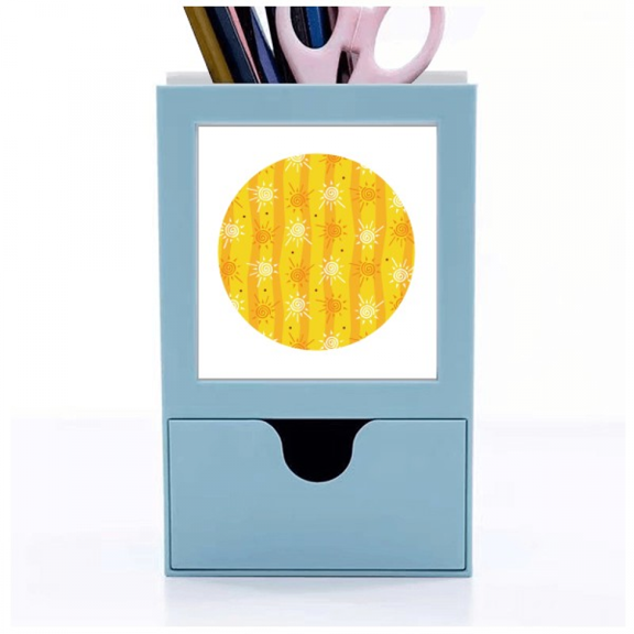 Sun Sunshine Hand Painting River Desk Supplies Organizer Pen Holder Card