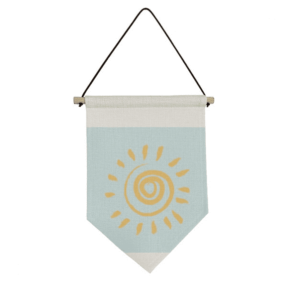 Sun Sunshine Yellow Hand Painting Canvas Flag Hanging Wall Art Decor Banner