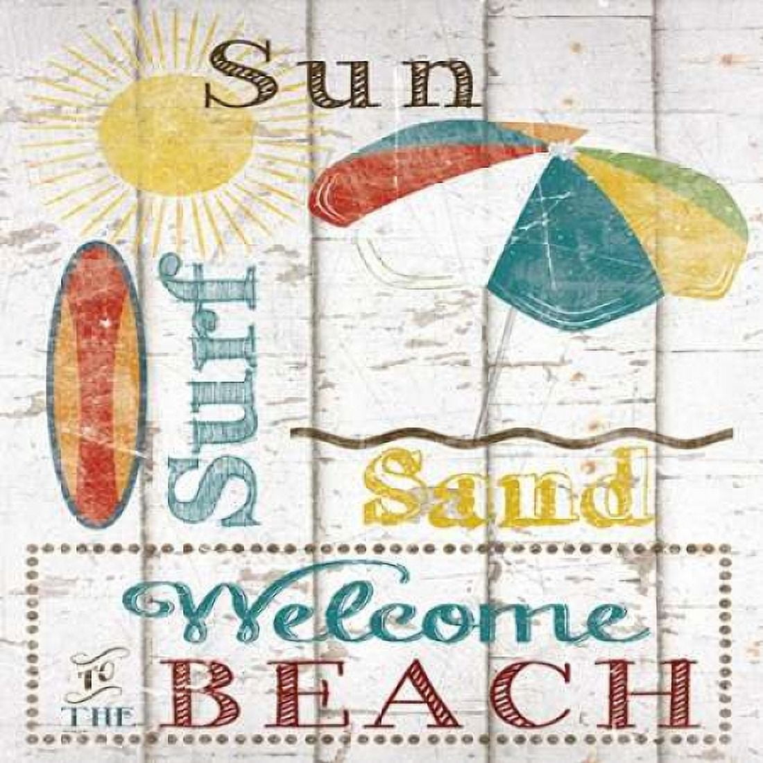 Sun Surf and Sand Canvas Art - Katrina Craven (24 x 24)